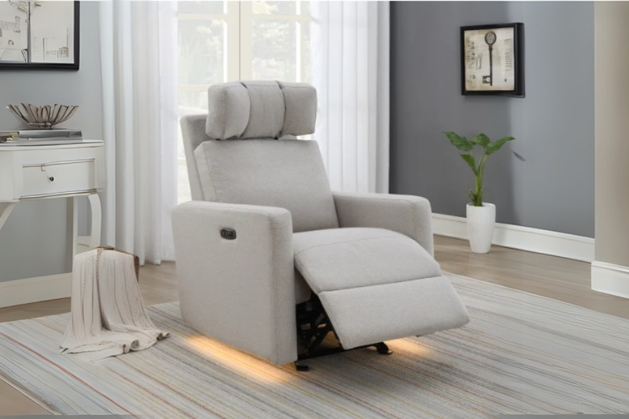 Tallula Fabric Power Glider Recliner with Power Headrest