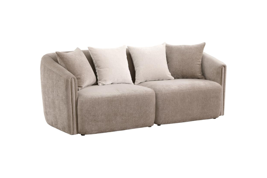 Townsend Chenille Upholstered Rolled Arm Sofa Latte	504754 Comming Soon