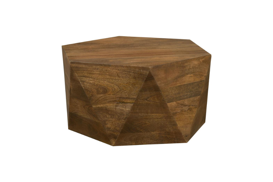 Zalika Hexagonal Solid Mango Wood Coffee Table Natural 724188 Comming Soon