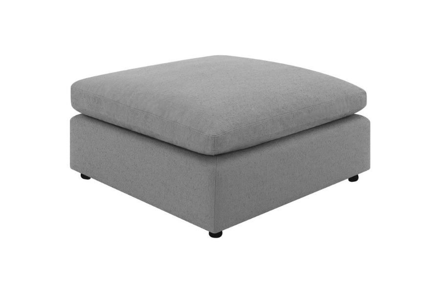 Raleigh Boucle Upholstered Ottoman Grey 551756