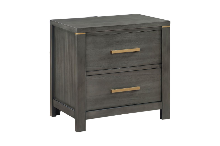 Kieran 2-drawer Nightstand Grey 224742