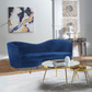 Sophia Upholstered Camel Back Sofa Blue Model 18506861