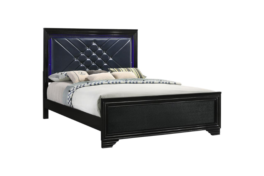 Penelope Wood California King LED Panel Bed Midnight Star 223571KE Coming Soon