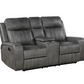 Raelynn Upholstered Track Arm Motion Loveseat Grey	603192