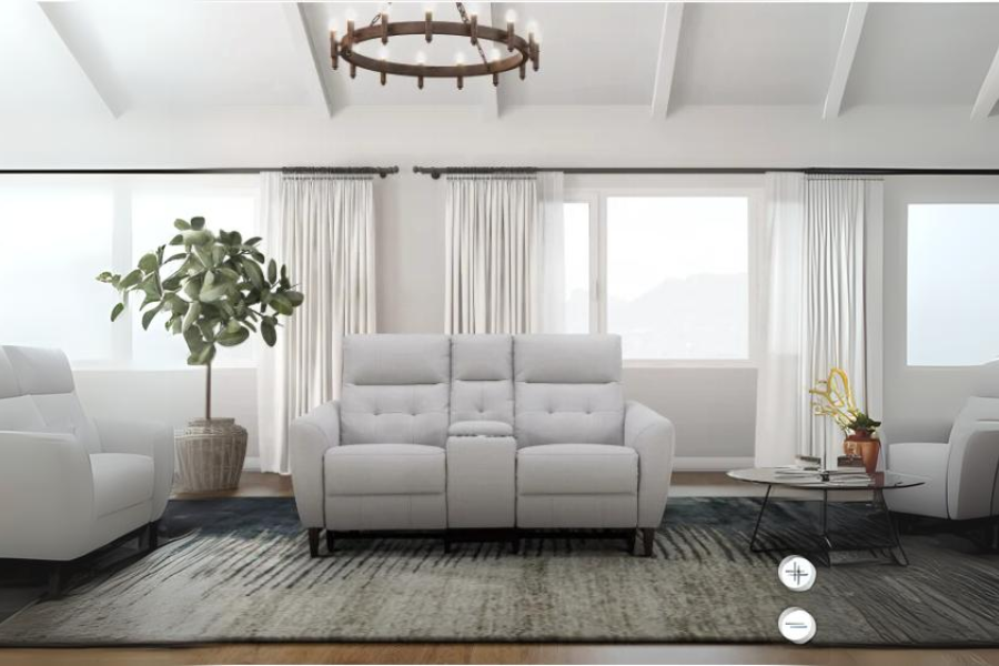 Alpendale Fabric Power Loveseat with Power Headrests