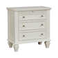 Sandy Beach 3-drawer Nightstand Cream White 201302