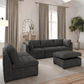 Thomasville Tisdale Modular Sectional 4 piece Boucle with Storage Ottoman