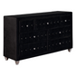 Deanna 7-drawer Upholstered Dresser Black	206103