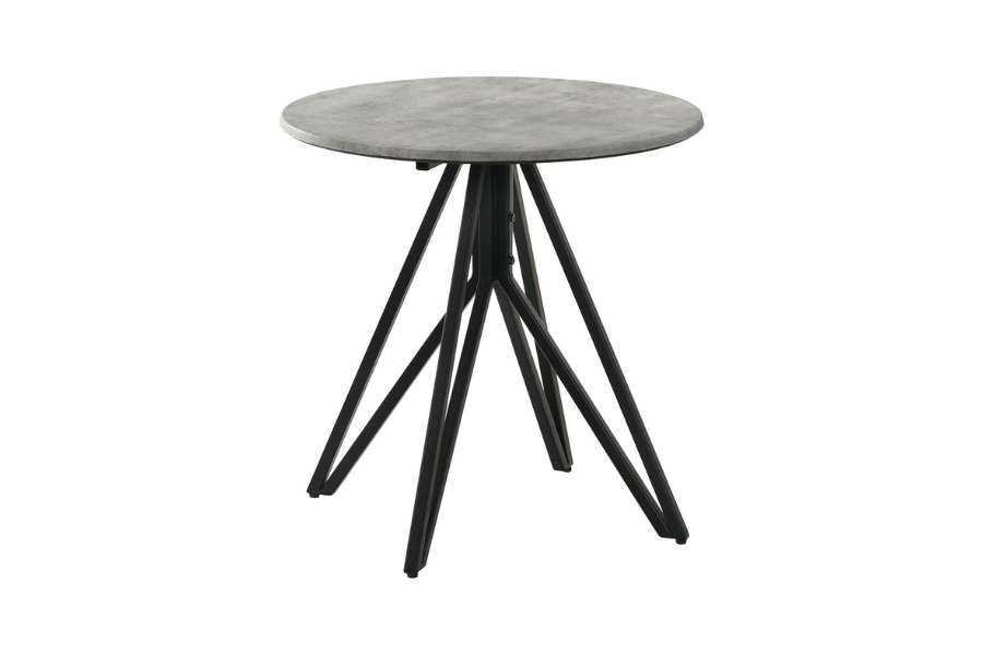 Hadi Round SmartTop Side End Table Cement and Gunmetal 736177