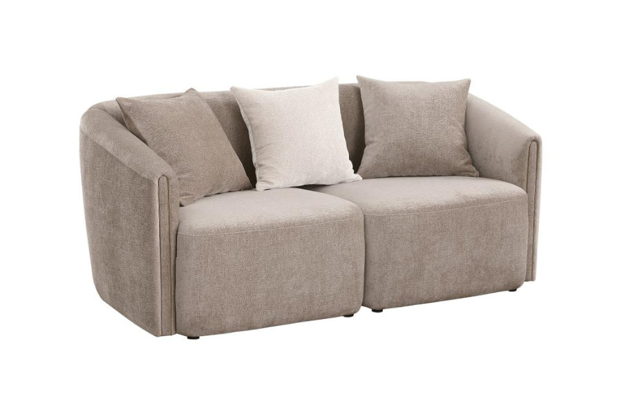 Townsend Chenille Upholstered Rolled Arm Loveseat Latte	504755