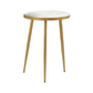 Acheson Round Marble Top Side Table White and Gold 930060