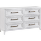 Marielle 6-drawer Bedroom Dresser Distressed White 224843