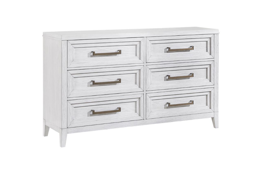 Marielle 6-drawer Bedroom Dresser Distressed White 224843