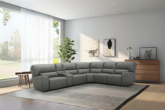 Sweeney 6-piece Fabric Power Reclining Sectional with Power Headrests