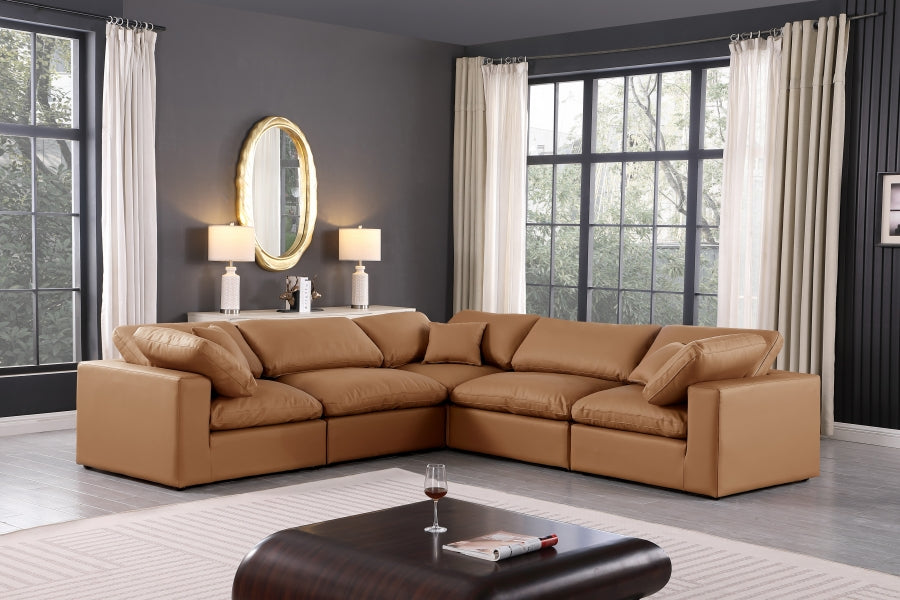 Comfy deals leather sectional