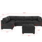 Thomasville Tisdale Modular Sectional 6-piece Boucle with Storage Ottoman