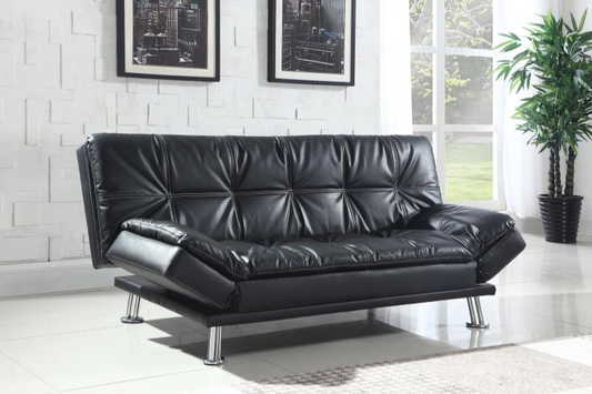 Dilleston Upholstered Tufted Convertible Sofa Bed Black 300281