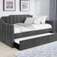 Kingston Upholstered Twin Daybed with Trundle Charcoal 315962