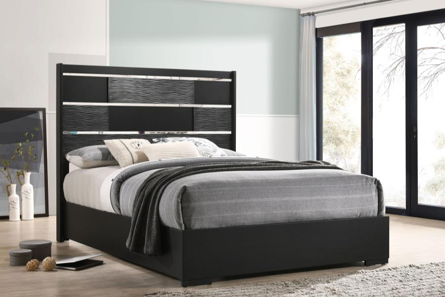 Blacktoft Wood Queen Panel Bed Black 207101Q