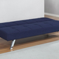 Sofá cama convertible con mechones y tapizado Joel en color azul 360282 