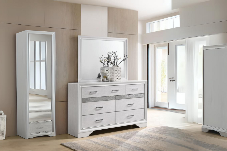 Miranda 7-drawer Dresser with Mirror White 205113M Comming Soon