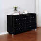 Deanna 7-drawer Upholstered Dresser Black	206103