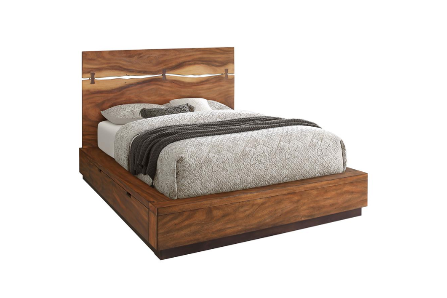 Winslow Wood Eastern King Storage Panel Bed Smokey Walnut 223250K