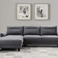 Caspian Upholstered Curved Arm Chaise Sectional Sofa Grey 509540