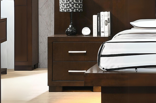 Jessica 2-drawer Nightstand Cappuccino 200712