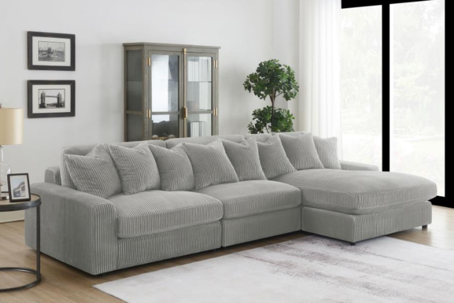 Blaine Upholstered Reversible Chaise Sectional Sofa Fog 509900-SET