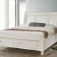 Sandy Beach Wood Eastern King Storage Panel Bed Cream White 201309KE