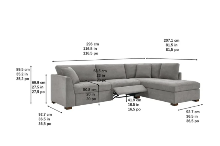 Thomasville Miles Fabric Sectional with Power Footrest