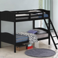 Arlo Wood Twin Over Twin Bunk Bed Black 405053BLK