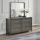 Kieran 6-drawer Dresser with Mirror Grey 224743M