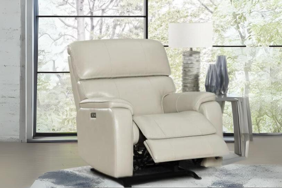 Barcalounger top grain leather power recliner with power headrest sale