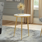 Acheson Round Marble Top Side Table White and Gold 930060