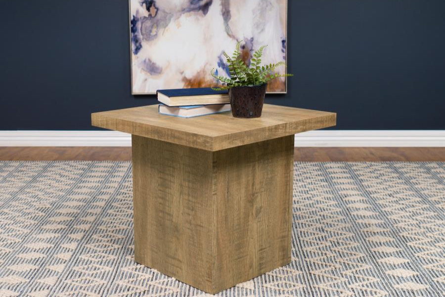 Devar Square Engineered Wood End Table Mango Brown 708067 Comming Soon