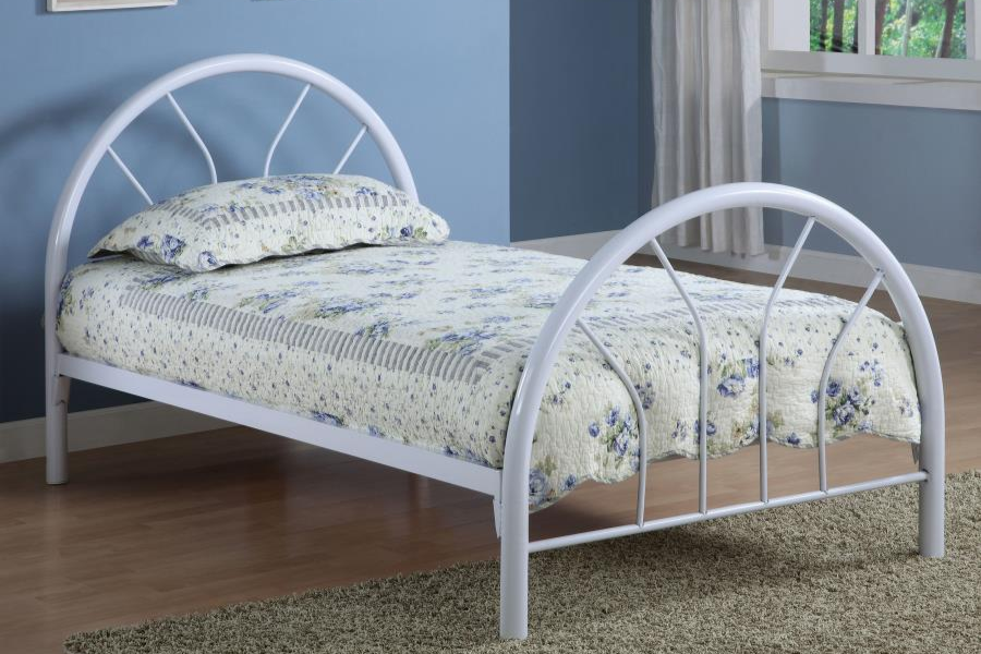 Marjorie Metal Twin Open Frame Bed White 2389W