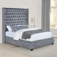 Rocori Upholstered Eastern King Wingback Bed Grey 306075KE