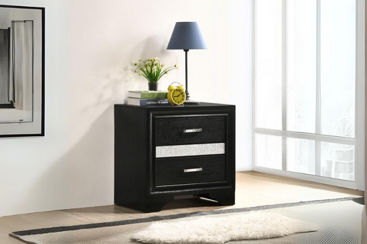 Miranda 2-drawer Nightstand Black	206362