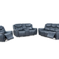 Sloane 3-piece Upholstered Reclining Sofa Set Blue 610271-S3