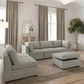 Thomasville Tisdale Modular Sectional 6 -piece Boucle with Storage Ottoman