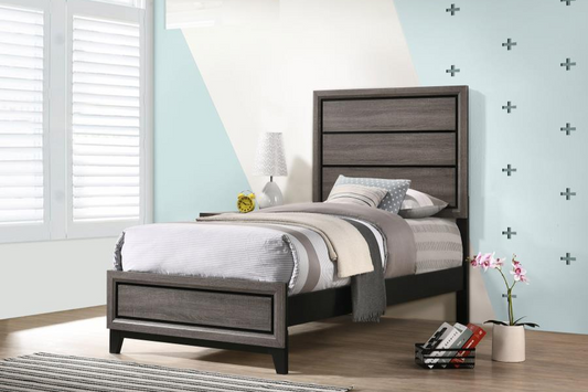 Watson Wood Twin Panel Bed Grey Oak 212421T