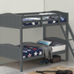 Arlo Wood Twin Over Twin Bunk Bed Grey 405053GRY