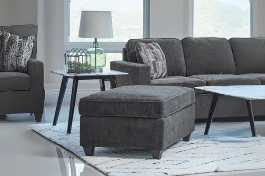 Mccord Rectangular Upholstered Ottoman Dark Grey 509348