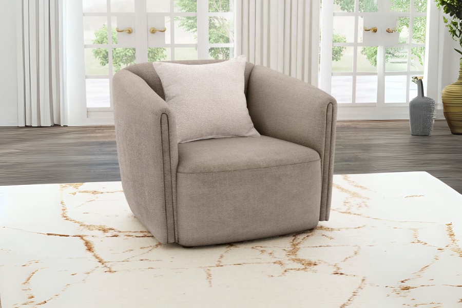 Townsend Chenille Upholstered Rolled Arm Chair Latte 504756