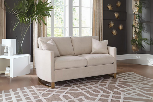 Corliss Upholstered Arched Arm Loveseat Beige 508822