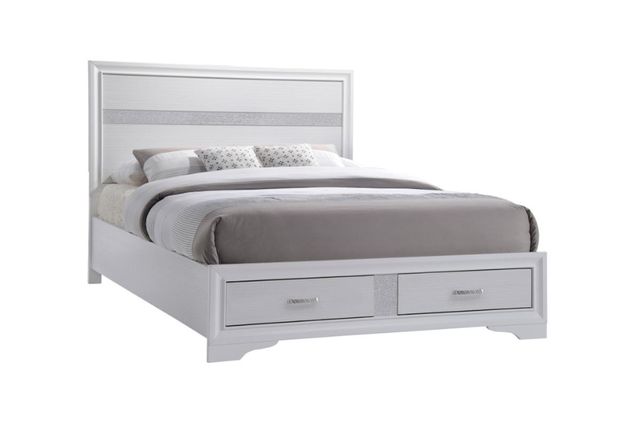 Juego de dormitorio de 5 piezas Miranda Queen en color blanco 205111Q-S5 