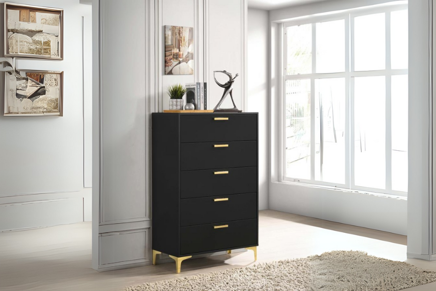 Kendall 5-drawer Bedroom Chest Black 224455