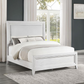 Marielle Eastern King Upholstered Panel Bed Distressed White 224841KE